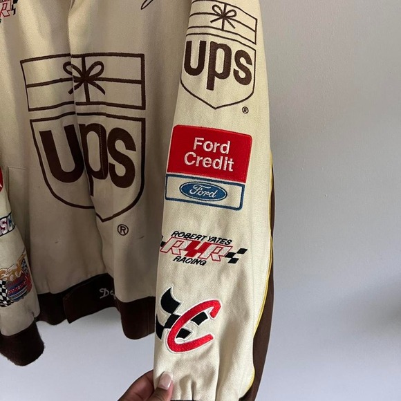 VINTAGE JEFF HAMILTON RACING COLLECTION DALE JARRET UPS RACING JACKET - Picture 5 of 8